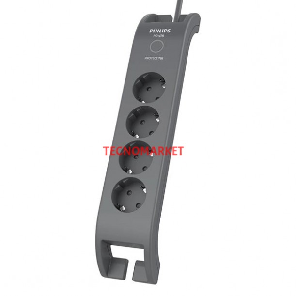 PHILIPS 4-lü SPN3140A/62 900 Joules Akım Koruma Prizi GRİ