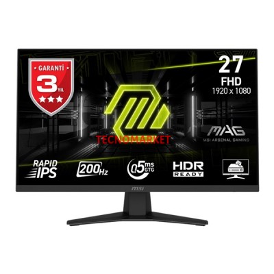 MSI 27" FLAT IPS MAG 274F 0.5MS 200HZ HDMI-DP GAMING MONİTÖR 1920X1080