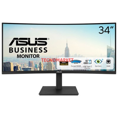 ASUS 34" VA VA34VCPSR 4MS 100HZ HDMI-DP TYPE-C-LAN KAVISLI KURUMSAL MONİTÖR 3440X1440