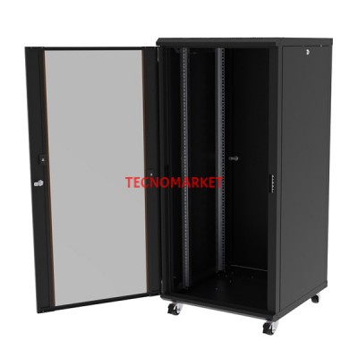 AGER 20U + 2li Fan 600x600mm Dikili Tip Siyah Kabinet Agena AG-AN20U6060S1 Cam Kapak