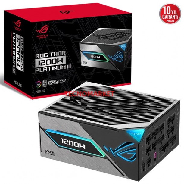 ASUS 1200W 80+ PLATINUM ROG THOR 1200P3 Tam Modüler Power Supply ASUS 1200W 80+ PLATINUM ROG THOR 1200P3 Tam Modüler Power Supply