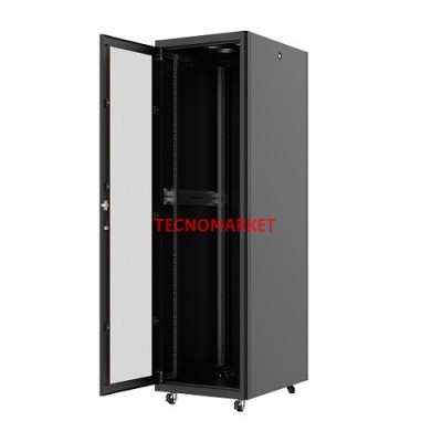 AGER 42U 600x800mm Dikili Tip Siyah Kabinet Vega AG-VB42U6080S1 Cam Kapak