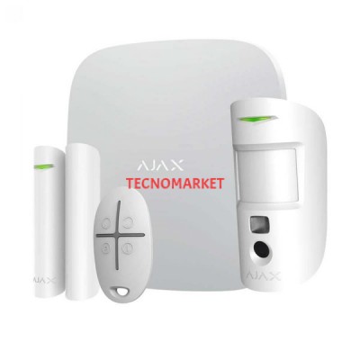 AJAX Starter Hub Kit Plus Kablosuz Alarm Seti Keypad Yok Beyaz