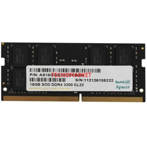 APACER 16GB DDR4 3200MHZ CL22 NOTEBOOK RAM VALUE ES.16G21.GSH APACER 16GB DDR4 3200MHZ CL22 NOTEBOOK RAM VALUE ES.16G21.GSH