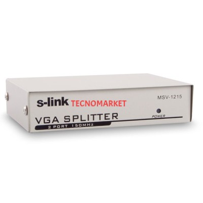 S-LINK 2port MSV-1215 2x 15pin DSub 1920x1440 150mhz Vga,Video Splitter