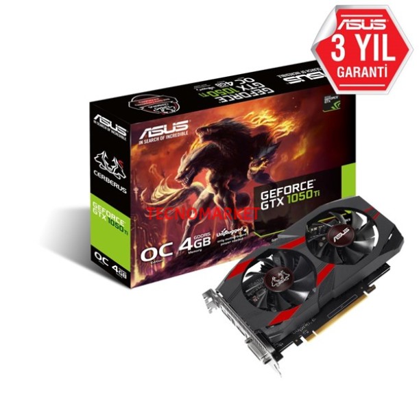 ASUS GTX1050Ti 4GB Cerberus GTX1050Ti-O4G GDDR5 128bit HDMI DVI DP PCIe 16X v3.0 ASUS GTX1050Ti 4GB Cerberus GTX1050Ti-O4G GDDR5 128bit HDMI DVI DP PCIe 16X v3.0
