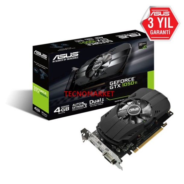 ASUS GTX1050Ti 4GB PH-GTX1050TI-4G GDDR5 128bit HDMI DVI DP PCIe 16X v3.0 ASUS GTX1050Ti 4GB PH-GTX1050TI-4G GDDR5 128bit HDMI DVI DP PCIe 16X v3.0