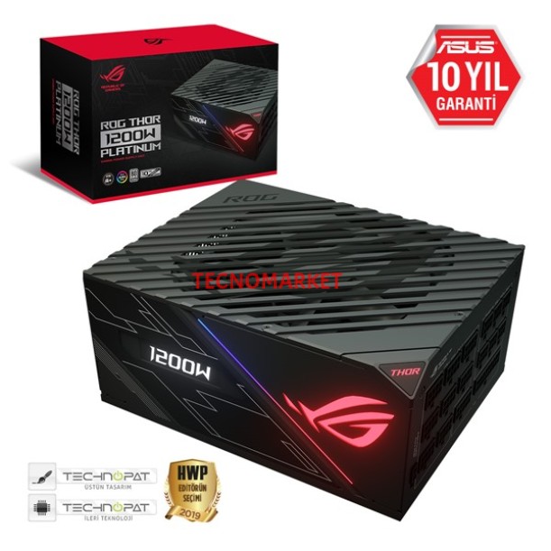 ASUS 1200W 80+ PLATINUM ROG THOR 1200P 13.5cm Fanlı Tam Modüler Power Supply Japon Kapasitör ASUS 1200W 80+ PLATINUM ROG THOR 1200P 13.5cm Fanlı Tam Modüler Power Supply Japon Kapasitör