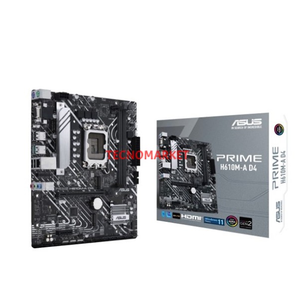 ASUS PRIME H610M-A D4 DDR4 HDMI DP PCIe 16X v4.0 1700p mATX ASUS PRIME H610M-A D4 DDR4 HDMI DP PCIe 16X v4.0 1700p mATX