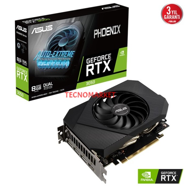 ASUS RTX3050 8GB PH-RTX3050-8G GDDR6 128bit HDMI DP PCIe 16X v4.0 ASUS RTX3050 8GB PH-RTX3050-8G GDDR6 128bit HDMI DP PCIe 16X v4.0