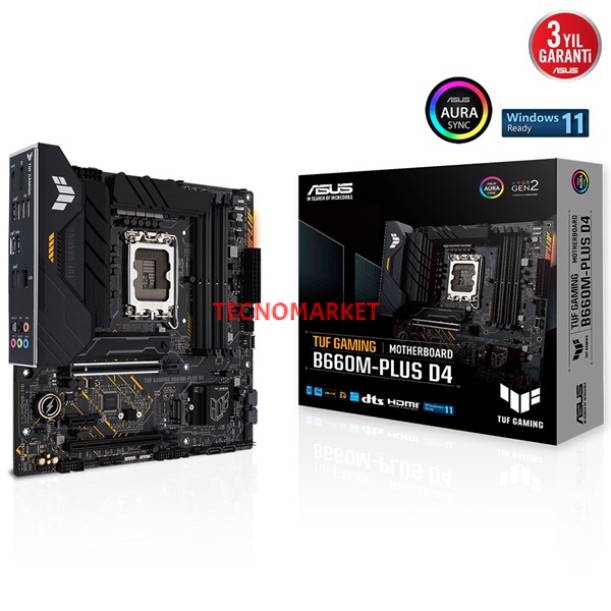 ASUS TUF B660M-PLUS GAMING D4 DDR4 HDMI DP PCIe 16X v4.0 1700p mATX ASUS TUF B660M-PLUS GAMING D4 DDR4 HDMI DP PCIe 16X v4.0 1700p mATX