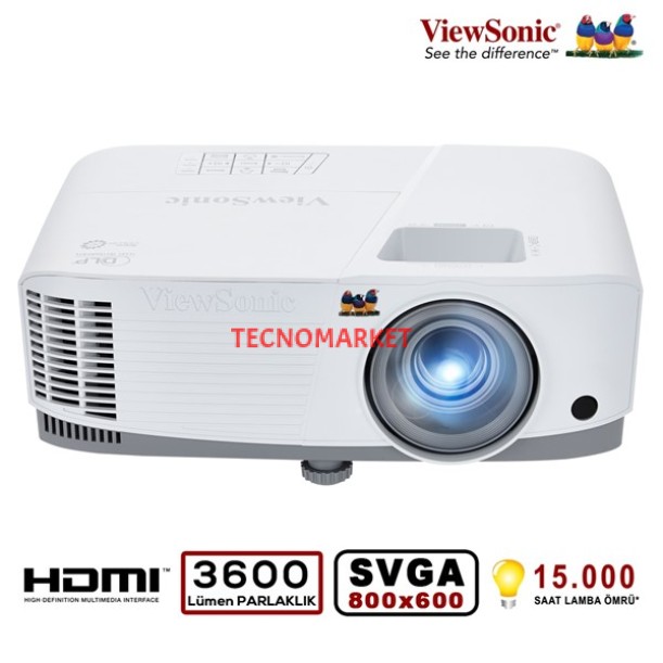 VIEWSONIC 3600ansilümen 800x600 PA503S 22.000:1 15.000saat (Eco Mod) DLP HDMI Projeksiyon VIEWSONIC 3600ansilümen 800x600 PA503S 22.000:1 15.000saat (Eco Mod) DLP HDMI Projeksiyon