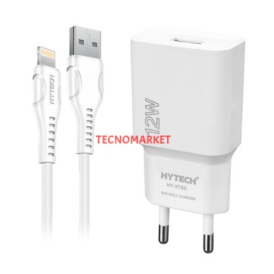 Hytech HY-XT50L 12W 5V 2.4A iPhone Beyaz Kablo + Ev Şarj Adaptör