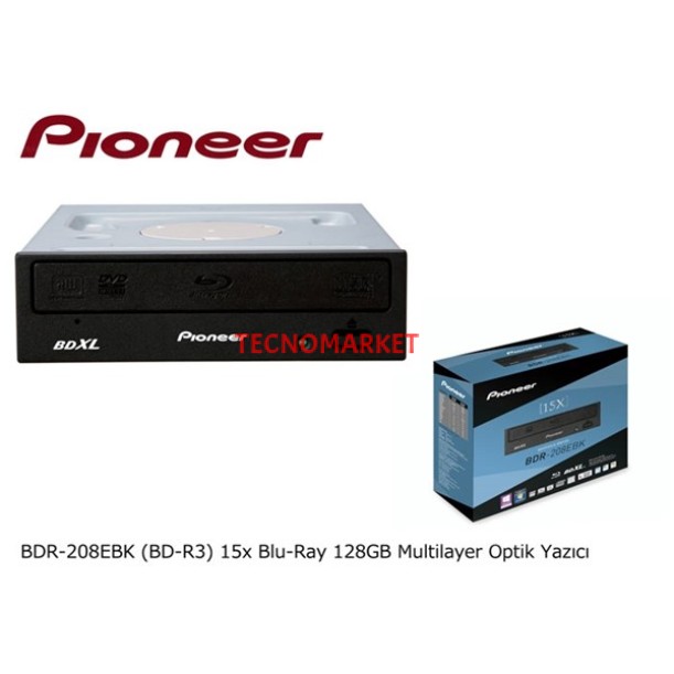 Pioneer BDR-208EBK (BD-R3) 15x Blu-Ray 128GB Multilayer Optik Yazıcı Pioneer BDR-208EBK (BD-R3) 15x Blu-Ray 128GB Multilayer Optik Yazıcı