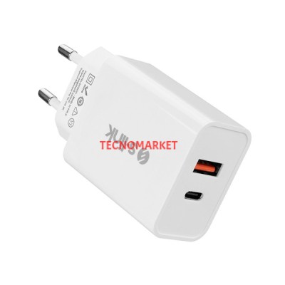 S-link SL-EC60 20W PD3.0/Quick Charge QC3.0 Type USB-C +USB A Hızlı Beyaz Ev Şarj Adaptör