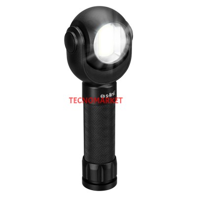 S-link SL-F860 3W Cob+3W Led 3x AAA Pil Dönebilen Çift Başlıklı Manyetik Tutuculu El Feneri
