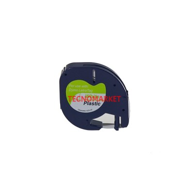 Prıntpen Dymo Letratag 59422 Plastyk Beyaz Etykete Syyah (S0721660) (12Mm X 4M)