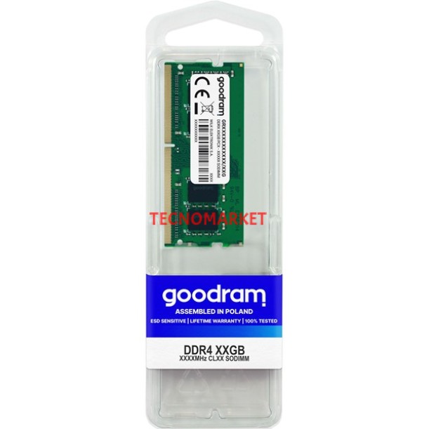 GOODRAM 8GB DDR4 3200MHZ CL22 NOTEBOOK RAMI VALUE GR3200S464L22S-8G GOODRAM 8GB DDR4 3200MHZ CL22 NOTEBOOK RAMI VALUE GR3200S464L22S-8G