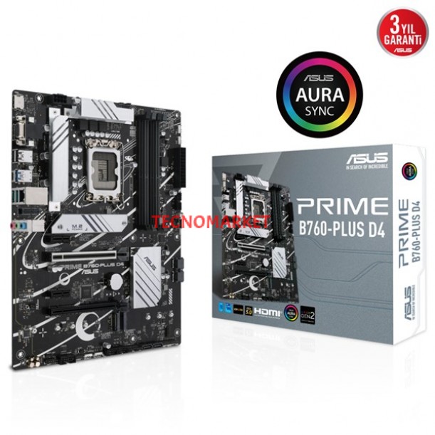 ASUS PRIME B760-PLUS D4 DDR4 HDMI-DP PCIE 4.0 1700P ATX ASUS PRIME B760-PLUS D4 DDR4 HDMI-DP PCIE 4.0 1700P ATX