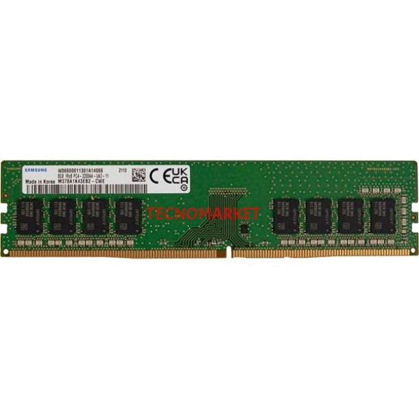 SAMSUNG 8GB DDR4 3200MHZ CL22 PC RAM VALUE M378A1K43EB2-CWE SAMSUNG 8GB DDR4 3200MHZ CL22 PC RAM VALUE M378A1K43EB2-CWE