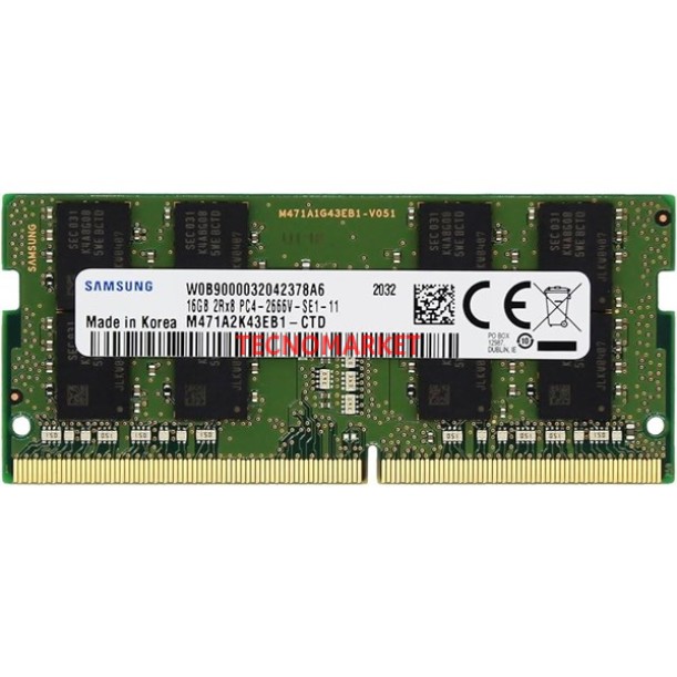 SAMSUNG 16GB DDR4 2666MHZ NOTEBOOK RAM VALUE M471A2K43CB1-CTD SAMSUNG 16GB DDR4 2666MHZ NOTEBOOK RAM VALUE M471A2K43CB1-CTD