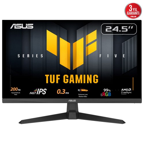 ASUS 24.5" FAST IPS TUF GAMING VG259Q5A 0.3MS 200Hz HDMI-DP Gaming Monitör (1920 X 1080) Outlet (Kutu Açık)