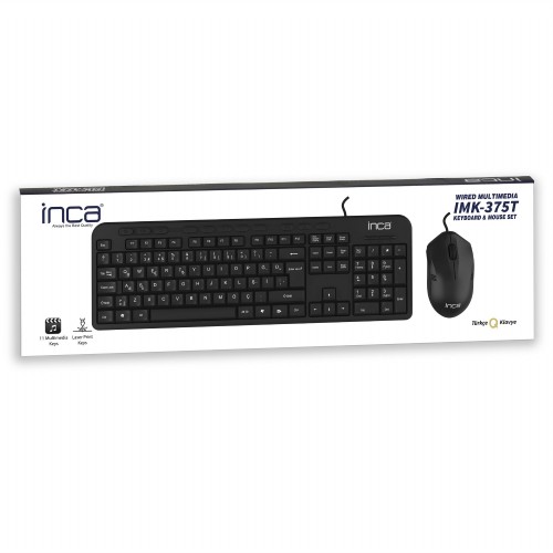 INCA IMK-375T USB Q Trk Optic Mouse Siyah Standart Klavye - Mouse Set