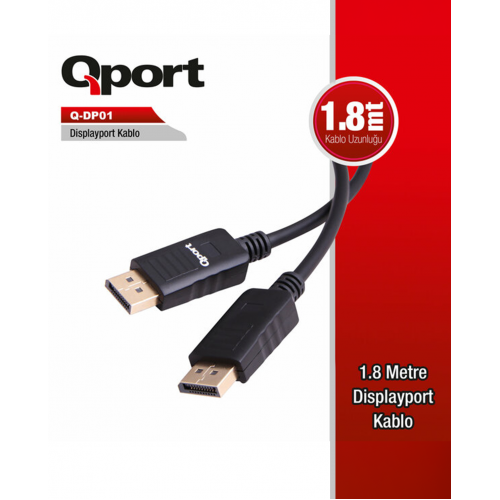 QPORT 1.8metre Q-DP01 DP Kablo