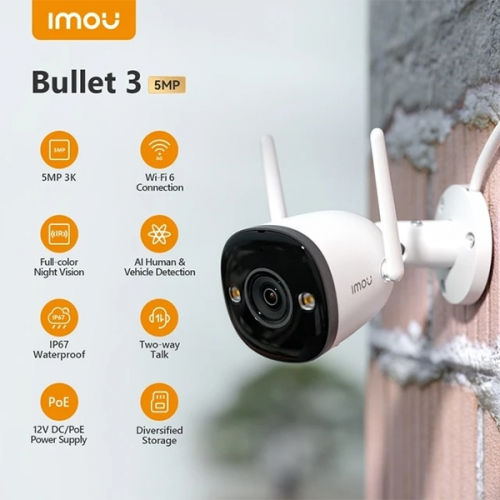 IMOU 5MP Bullet 3.6mm Wıfı Kablosuz IP Kamera Bullet 3 IPC-S3EP-5M0WE
