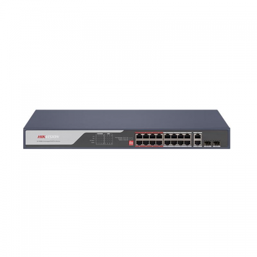 HIKVISION 16port PoE 225w 2-SFP 2-Uplink 10/100 Yönetilemez Switch DS-3E0318P-E©
