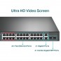 TP-LINK 24port 250w FULL PoE TL-SL1226P 10/100/ 2x1000 2X SFP Yönetilemez Switch