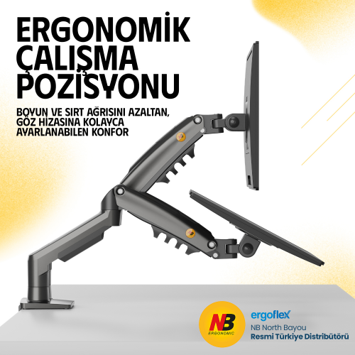 NORTH 27" NB-F160 Amortisörlü 2-kollu Monitör Askı Aparatı