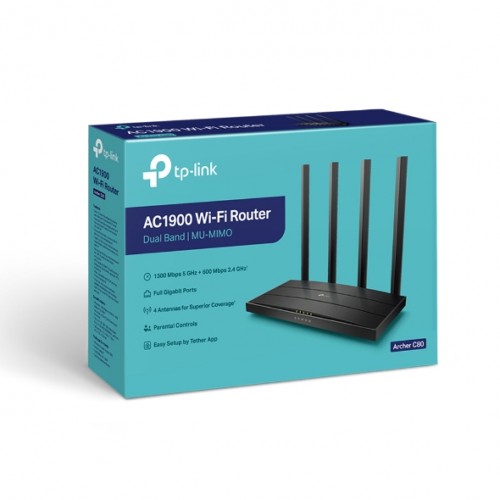 TP-LINK ARCHER C80 1900mbps AC1900 Dual Band EV Ofis Tipi Router