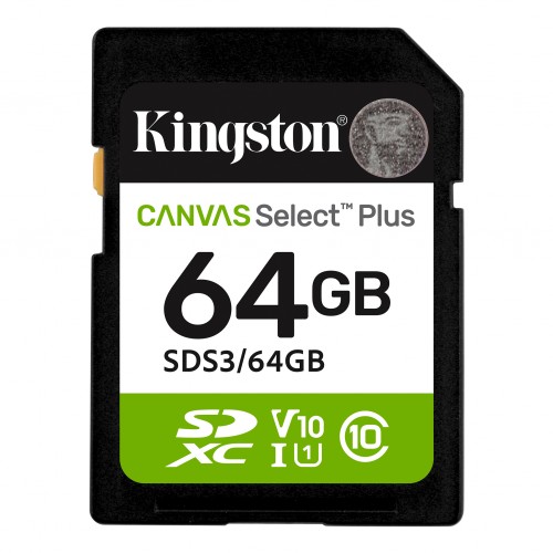 KINGSTON 64GB SDXC Kart Canvas Select Plus SDS3/64GB