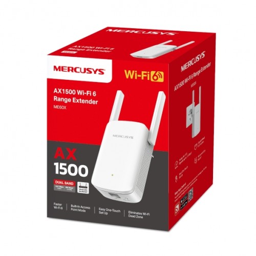 MERCUSYS ME60X WIFI6 AX1500 Menzil Genişletici Router Priz Tip