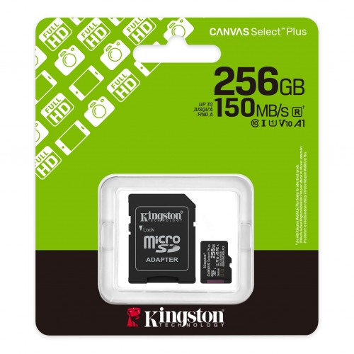 KINGSTON 256GB Micro SD Kart Canvas Select Plus SDCS3/256GB