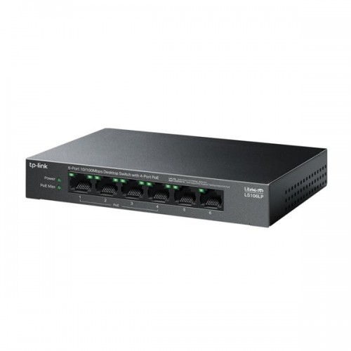 TP-LINK 6port PoE 41w Gigabit Yönetilemez Switch LS106LP