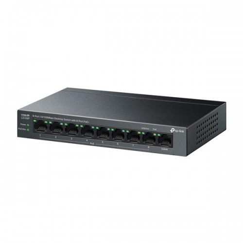 TP-LINK 8port PoE 63w 10/100 Yönetilemez Switch LS109P
