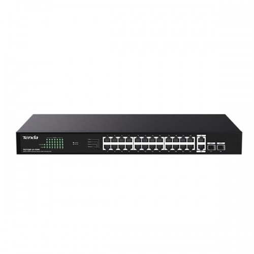 TENDA 24port PoE 410w 2-SFP 2-Uplink Gigabit Yönetilemez Switch TEG1128P-24-410W