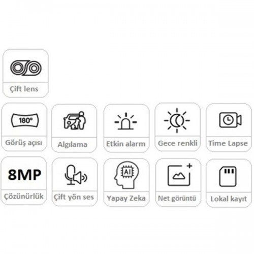 REOLINK 8MP Panoramik 3.2mm 180° Çift Lensli Wıfı Kablosuz IP Kamera Duo 2