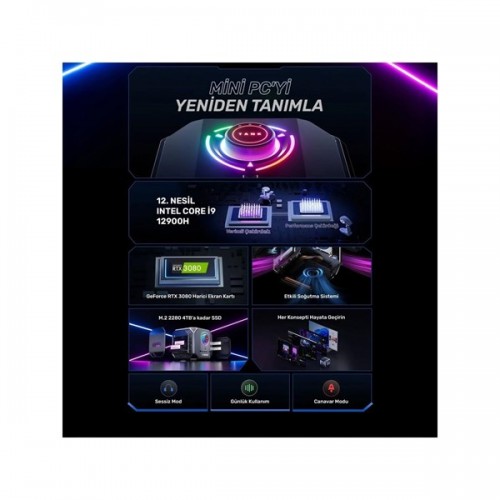 RAXIUS MP M1A İ9 3080-129H001 CORE i9 12900H 16GB RAM 512GB NVME RTX 3080 FDOS MINI PC