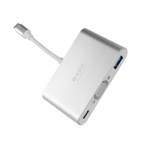 S-LINK SL-USB-C66 0.15metre TYPE-C-USB 3.0_VGA Çevirici Adaptör 4K