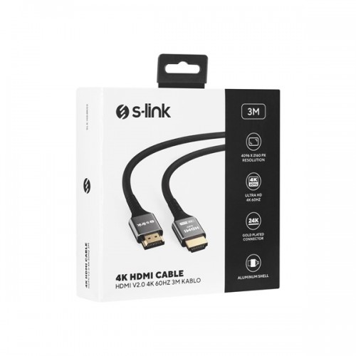S-LINK 3metre SLX-HD4K03 HDMI Kablo Metal v2.0