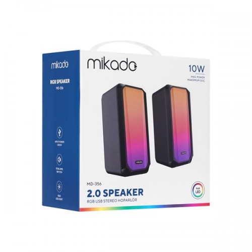 MIKADO MD-356 Siyah Hoparlör RGB Ledli