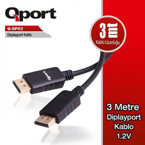 QPORT 3metre Q-DP03 DP Kablo