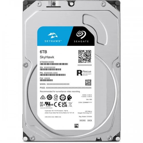 SEAGATE 3.5" 6TB SKYHAWK ST6000VX009 5400 RPM 256MB SATA-3 Güvenlik Diski