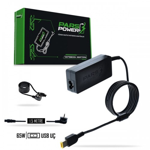 PARS POWER PRS-043 65W 20V 3.25A- (USB) Siyah Notebook Adaptörü