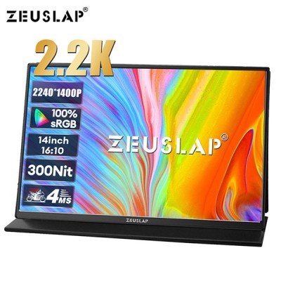 ZEUSLAP 14" IPS ZL14K 4MS 60Hz TYPE-C Taşınabilir Grafik Tasarım Monitör (2240 X 1400)