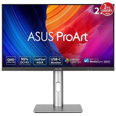 ASUS 27" IPS PROART PA278CFRV 5MS 100HZ HDMI-DP USBC GRAFİK TASARIM MONİTÖRÜ 2560X1440