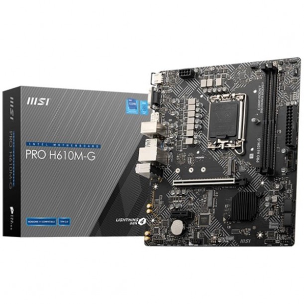 MSI PRO H610M-G DDR5 M2 PCIe NVME HDMI PCIe 16X v4.0 1700p mATX